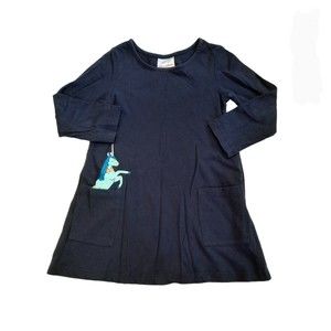 Hanna Andersson Girls Unicorn Pocket Dress 100cm